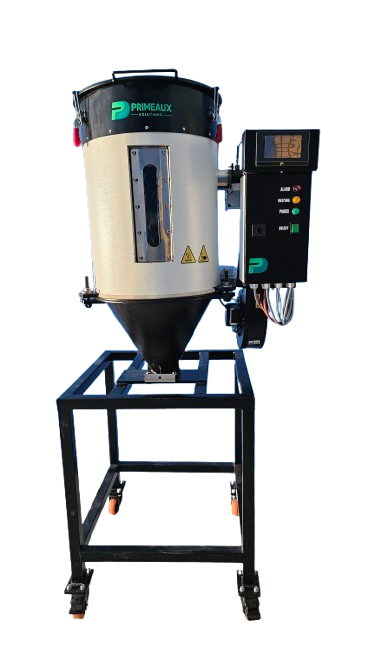 Primeaux Hopper Dryer on a mobile steel frame